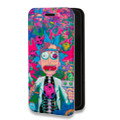 Дизайнерский горизонтальный чехол-книжка для Samsung Galaxy A12 Рик и Морти Rick Morty