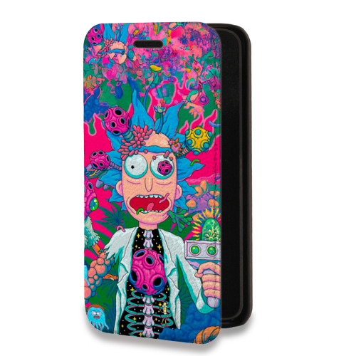 Дизайнерский горизонтальный чехол-книжка для Samsung Galaxy A12 Рик и Морти Rick Morty