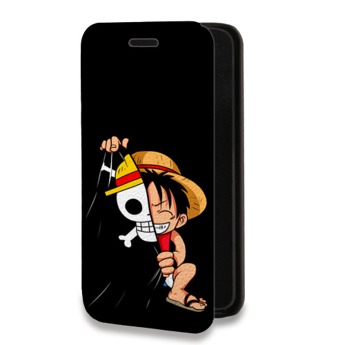 Дизайнерский горизонтальный чехол-книжка для Samsung Galaxy A12 One Piece Ван Пис