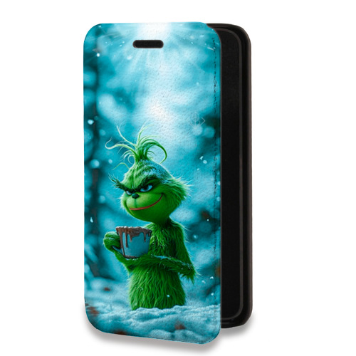 Дизайнерский горизонтальный чехол-книжка для Samsung Galaxy A12 Новый год гринч