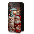 Дизайнерский горизонтальный чехол-книжка для Samsung Galaxy A12 Новый год