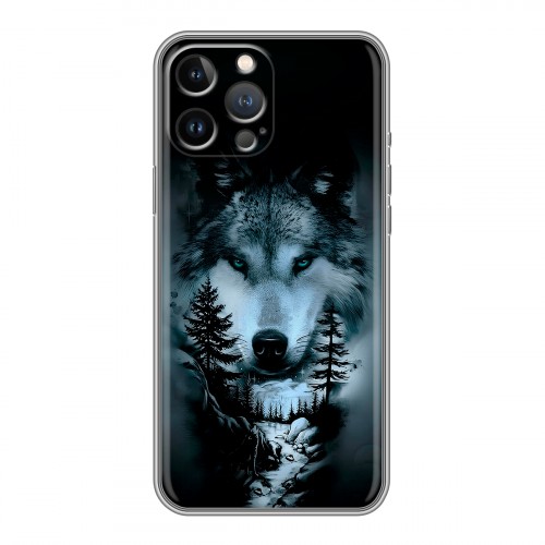 Дизайнерский силиконовый чехол для Iphone 13 Pro Лесной волк