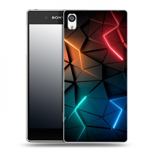 Дизайнерский пластиковый чехол для Sony Xperia E5 Абстракция неон