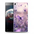 Дизайнерский пластиковый чехол для Lenovo Vibe X2 бабочки и лаванда