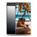 Дизайнерский пластиковый чехол для Sony Xperia E5 Капибара
