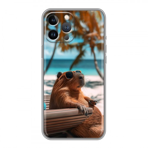 Дизайнерский силиконовый чехол для Iphone 13 Pro Капибара