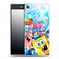 Дизайнерский пластиковый чехол для Sony Xperia E5 спанчбоб спанч боб