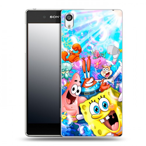Дизайнерский пластиковый чехол для Sony Xperia E5 спанчбоб спанч боб
