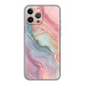 Дизайнерский силиконовый чехол для Iphone 13 Pro розовый мрамор
