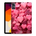 Дизайнерский силиконовый чехол для Xiaomi RedMi Pad SE розовые сердечки