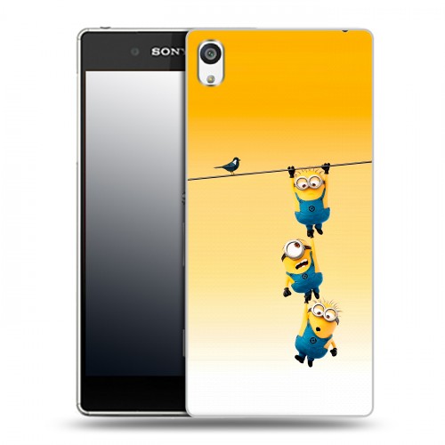 Дизайнерский пластиковый чехол для Sony Xperia E5 Миньоны