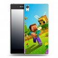 Дизайнерский пластиковый чехол для Sony Xperia E5 Майнкрафт Minecraft