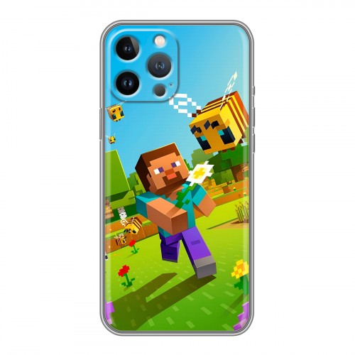Дизайнерский силиконовый чехол для Iphone 13 Pro Майнкрафт Minecraft