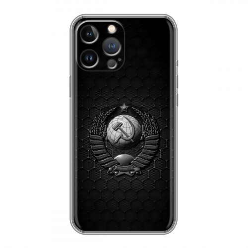 Дизайнерский силиконовый чехол для Iphone 13 Pro Герб Флаг СССР