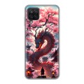 Дизайнерский силиконовый чехол для Samsung Galaxy A12 Дракон Японский